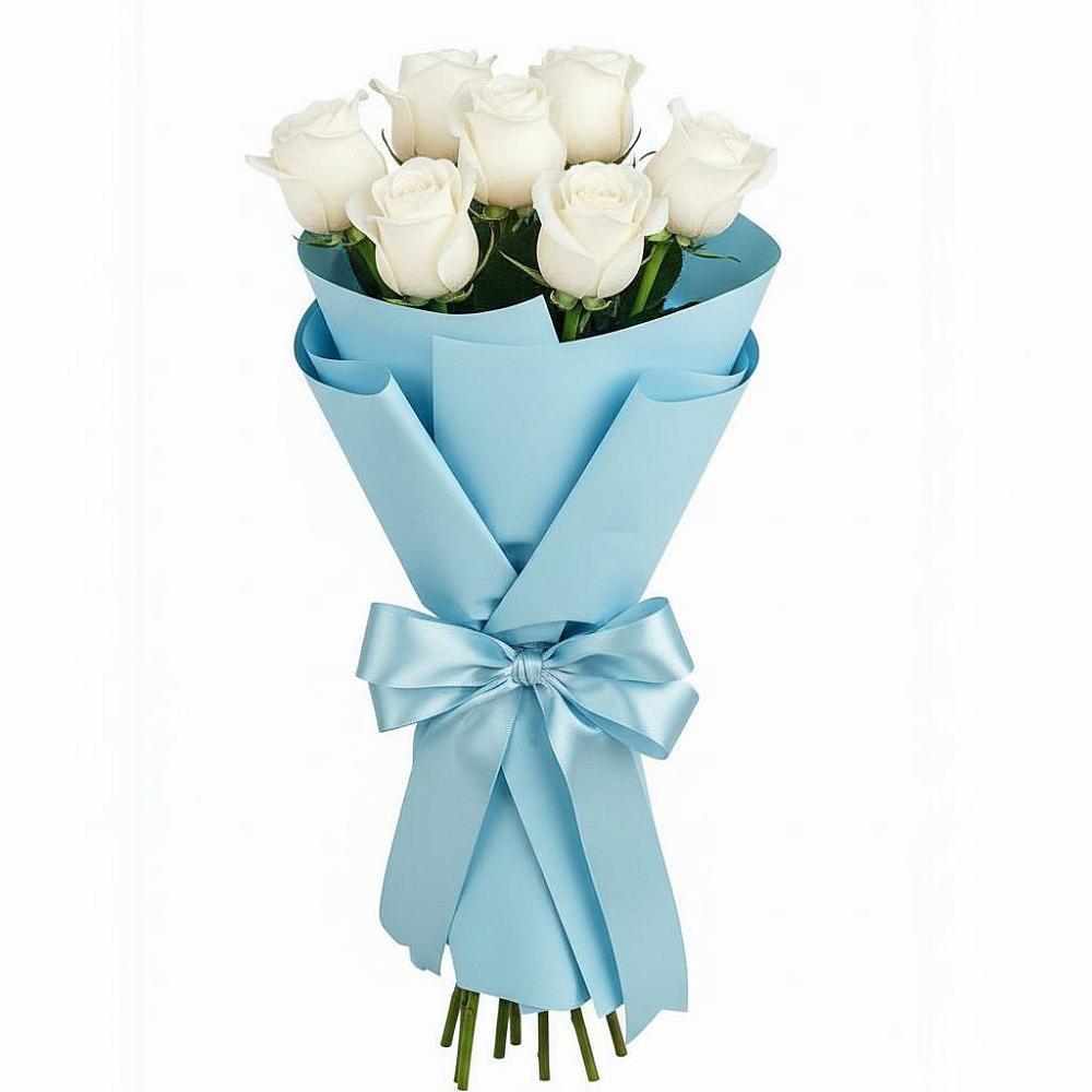 7 Белых роз Проуд в Ростове Букет 7 белых роз Проуд в Ростове