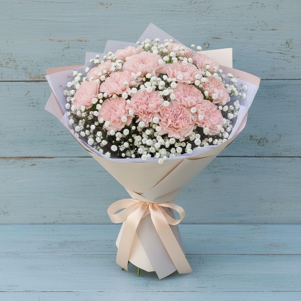 Букет Нежность рассвета в Ростове Букет цветов из: Гвоздики в Ростове