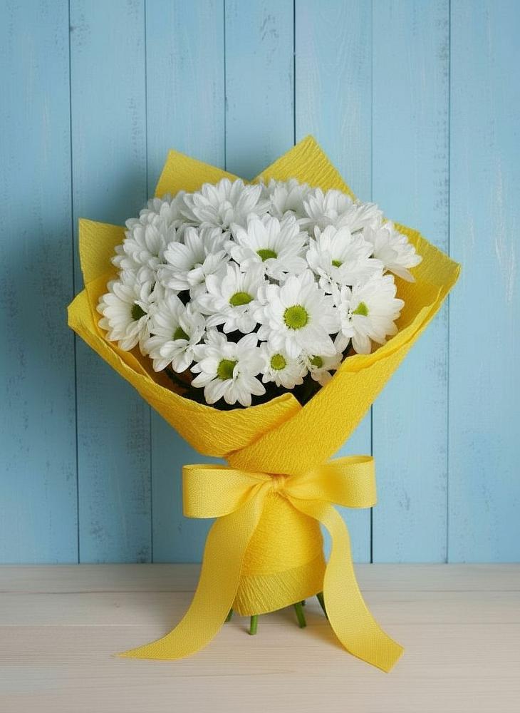 Букет Застенчивые лепестки в Ростове Букет цветов из: Хризантемы в Ростове