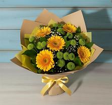 Букет цветов из:  Герберы и Хризантемы в Ростове