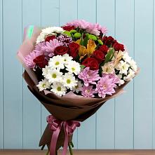 Букет цветов из:  Розы, Хризантемы и Альстромерии в Ростове