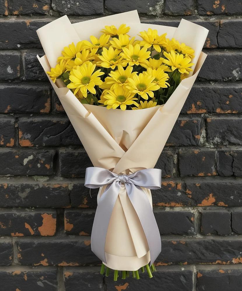 Букет Желтое настроение в Ростове Букет цветов из: Хризантемы в Ростове