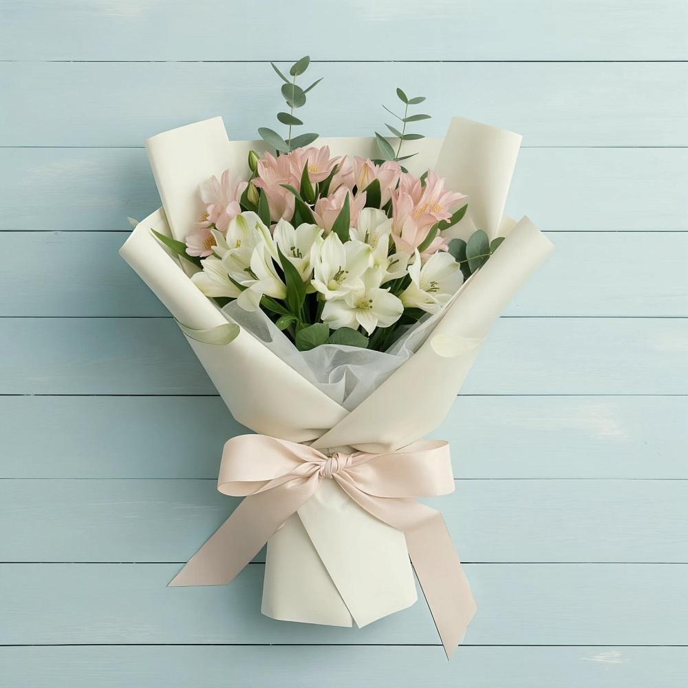 Букет Утренний поцелуй в Ростове Букет цветов из: Альстромерии в Ростове