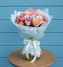 Букет цветов из:  Хризантемы и Розы в Ростове